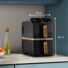 „Philips 4000“ serijos dviejų stekų „Airfryer“ su vertikaliu krepšeliu, 10 l, dviguba atskira, 2750 W, karšto oro gruzdi