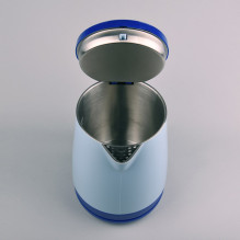 Electric Kettle - 1.2L 1630W Overheat Protection Plastic and Stainless Steel Body, 0.7m Cord Length, Blue