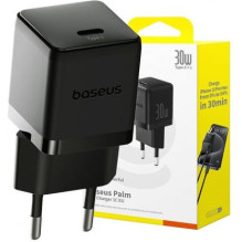 „Baseus _7741900“ „Baseus“ tinklo įkroviklis „Palm“ 30 W USB-C PD QC 3.0, juodas