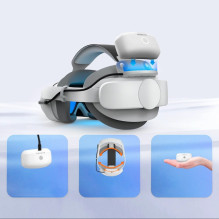 „BoboVR P4S“ galvos dirželis su baterija, skirtas „PICO 4 Ultra“ ir „Ultra Enterprise“ – pilkas