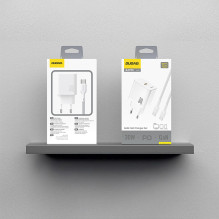 „Dudao A27PCEU PD“ 30 W GaN USB-C sieninis įkroviklis su USB-C laidu – baltas