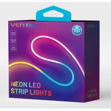 Vention silikoninė neoninė LED juosta su IR nuotolinio valdymo pultu ir 12 V nuolatinės srovės maitinimo šaltiniu, 5 m