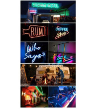 Vention silikoninė neoninė LED juosta su IR nuotolinio valdymo pultu ir 12 V nuolatinės srovės maitinimo šaltiniu, 5 m