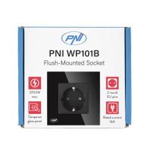 PNI WP101B simple built-in socket with glass frame, black color PNI WP101B simple built-in socket with glass frame, black color