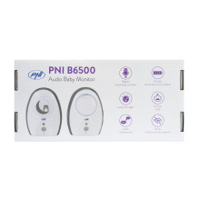 Belaidis garso kūdikių monitorius PNI B6500, domofonas, su naktine lempute, „Vox“ ir „Pager“ funkcijomis, reguliuojamu m Belaidis garso kūdikių monitorius PNI B6500, domofonas, su naktine lempute, „Vox“ ir „Pager“ funkcijomis, reguliuojamu m
