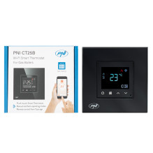 Smart thermostat PNI CT25B WiFi for gas heating plant, recessed mounting, 16A, control from the Tuya Smart application, Smart thermostat PNI CT25B WiFi for gas heating plant, recessed mounting, 16A, control from the Tuya Smart application,