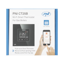 Smart thermostat PNI CT25B WiFi for gas heating plant, recessed mounting, 16A, control from the Tuya Smart application, Smart thermostat PNI CT25B WiFi for gas heating plant, recessed mounting, 16A, control from the Tuya Smart application,