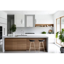 Akpo WK-12 Carmen white semi-matt T800 linear LED cooker hood