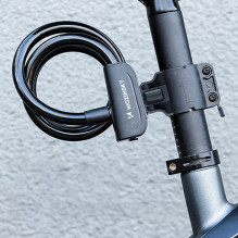 „Wozinsky WPB-01R“ nešiojama dviračio spyna su apsaugos nuo vagystės trosu ir 2 raktais elektriniams dviračiams ir motoc