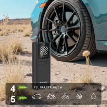 „Wozinsky WPEP-8000“ kompresorius, elektrinis siurblys, 8000 mAh išorinė baterija, žibintuvėlis - juodas