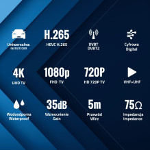 „Shark SHA301CAR“ automobilio aktyvioji DVBT antena su stiprintuvu