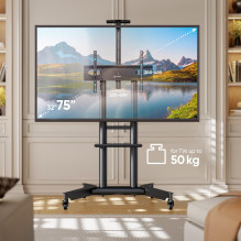 Televizoriaus priedas, mobilusis stovas / 32–75' / juodas TS1571-B ONKRON Televizoriaus priedas, mobilusis stovas / 32–75' / juodas TS1571-B ONKRON