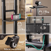 TV SET ACC MOBILE STAND / 32-75" / BLACK TS1571-B ONKRON TV SET ACC MOBILE STAND / 32-75" / BLACK TS1571-B ONKRON