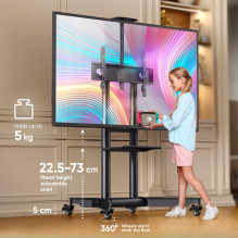 TV SET ACC MOBILE STAND / 32-75" / BLACK TS1571-B ONKRON TV SET ACC MOBILE STAND / 32-75" / BLACK TS1571-B ONKRON