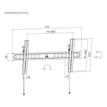 TV SET ACC WALL MOUNT 43-95" / WM-95T-PRO-01 GEMBIRD