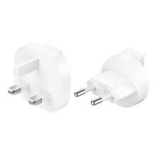 Belkin BOOSTCHARGE 100w 2C1A Wall Charger with interchangable plug tips UK, EU, US White