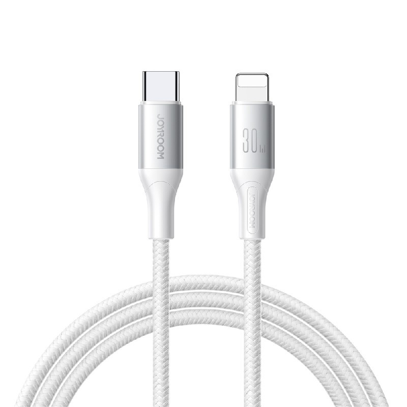 USB kabelis JOYROOM (S-A28) "USB-C (Type-C) to Lightning Cable" (30W 1m) baltas
