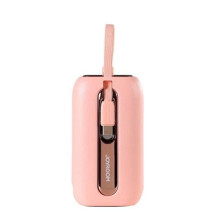 External battery Joyroom 'JR-L012' pink 10000mAh (PD 22.5W) + integrated Type-C / Lightning cables