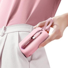 External battery Joyroom 'JR-L012' pink 10000mAh (PD 22.5W) + integrated Type-C / Lightning cables