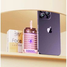 External battery Joyroom 'JR-L012' pink 10000mAh (PD 22.5W) + integrated Type-C / Lightning cables