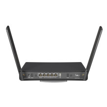 MIKROTIK dviejų dažnių maršrutizatorius su 5 gigabito Ethernet prievadais ir išorinėmis didelio stiprinimo antenomis, už