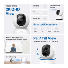 TP-LINK Pan / Tilt AI Home Security Wi-Fi Camera, Tapo C220