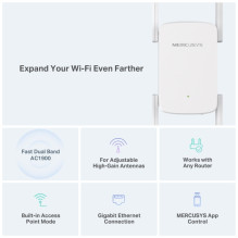 „MERCUSYS AC1900“ „Wi-Fi“ diapazono plėtiklis