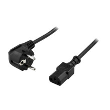 Deltaco Power cable angled CEE 7 / 7 IEC C13 2m Black