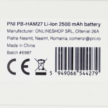 PNI PB-HAM27 Li-Ion 2500 mAh battery for PNI HAM27 scanner PNI PB-HAM27 Li-Ion 2500 mAh battery for PNI HAM27 scanner