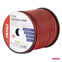 Two-core speaker cable CCA 2x0.5mm2 100m 2.5A AMIO-04456