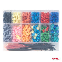 Set of car clips, pins and pullers 420+15 pcs AMIO-04744