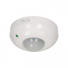 Infrared motion sensor 360°, Ceiling, IP20 Adjustable time and lux, white