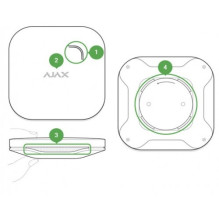 Wireless smoke detector Ajax FireProtect Jeweller with temperature and smoke sensors IP40 white