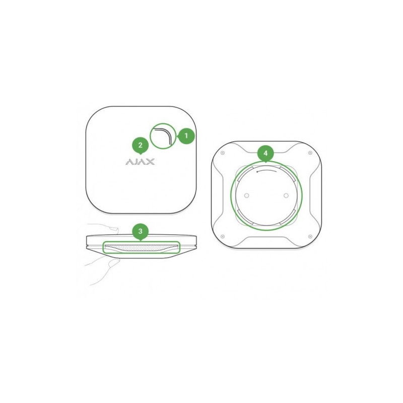 Wireless smoke detector Ajax FireProtect Jeweller with temperature and smoke sensors IP40 white