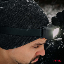 Rechargeable headlamp with COB motion sensor 1800mAh (BATT) AMIO-04666
