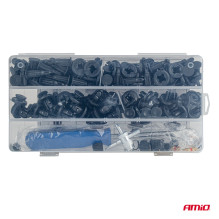 Small set of car clips and pins with tools 83+18 pcs.AMIO-04740