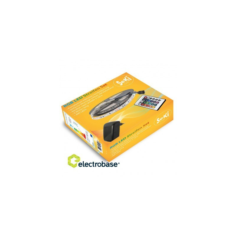 Colorful RGB 300LEDs 12V LED Strip set with remote control and control unit. 5 meters