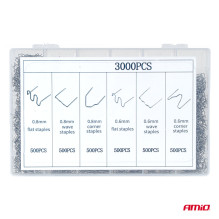 Large set of staples for plastic, 3000 pcs. AMIO-04743