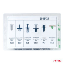 Set of medium car clips and pins 290 pcs AMIO-04742