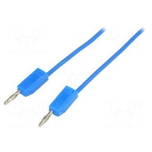 Test lead, 2mm banana plug-2mm banana plug, Length: 1m, blue