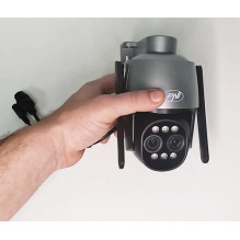 Compact surveillance camera with Wi-Fi, PTZ, dual lens 4MP + 4MP, 10X optical ZOOM, IP65