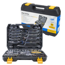 Bit and wrench set 82 pieces, 1/2 and 1/4 ratchet, CrV steel, case, TCF82