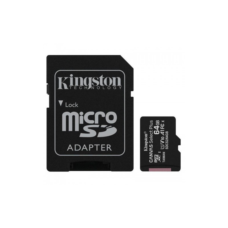 64 GB atminties kortelė MICRO SDXC, Class10, U1, KINGSTON su adapteriu