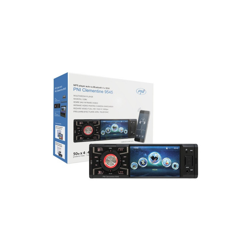 Car multimedia player MP5, 1DIN with Bluetooth, USB and camera support, Clementine 9545