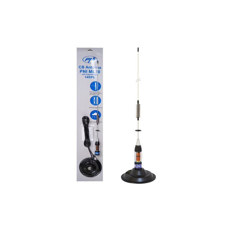 CB antenna PNI ML70, 70 cm, 26-30 MHz, 200 W, 145 mm magnetic base included
