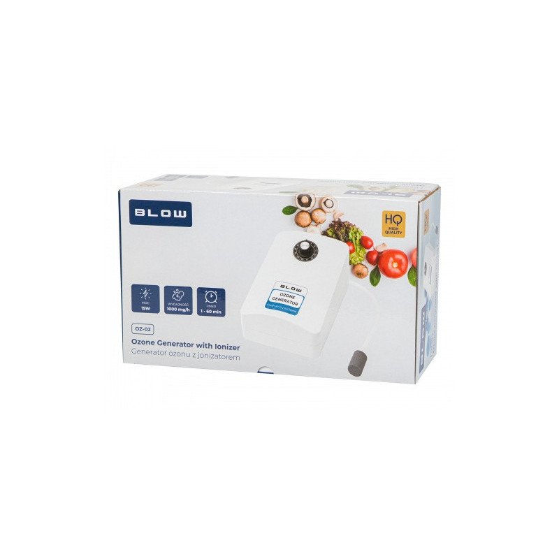 BLOW OZ-02 ozonator for air and water with ionization, for removing bacteria and odors, 1000 mg/h
