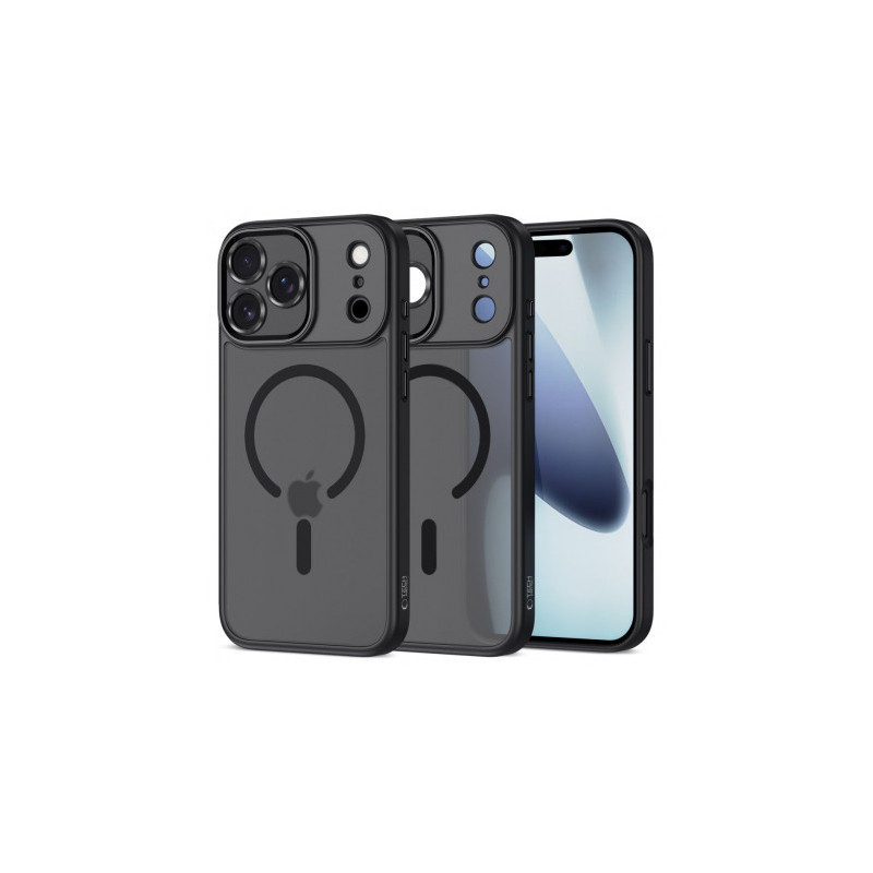 „Tech-Protect Magcam Magsafe iPhone 17 Pro“ matinės juodos spalvos dėklas