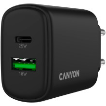 CANYON charger OnCharge 250 25W 1xPD 1xQC EU Black