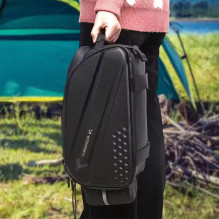 Wozinsky Bike Trunk Bag with Long Strap and Expandable Side Pockets - Black