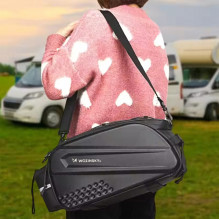 Wozinsky Bike Trunk Bag with Long Strap and Expandable Side Pockets - Black